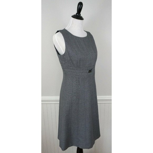 Last Chance!! TAHARI ASL Gray Sleeveless A-Line Career Dress - Picture 2 of 5